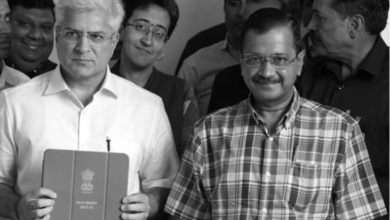 Kailash Gahlot with Arvind Kejriwal