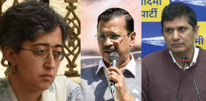 Atishi, Arvind Kejriwal and Saurabh Bhardwaj