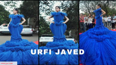 urfi javed in blue gown