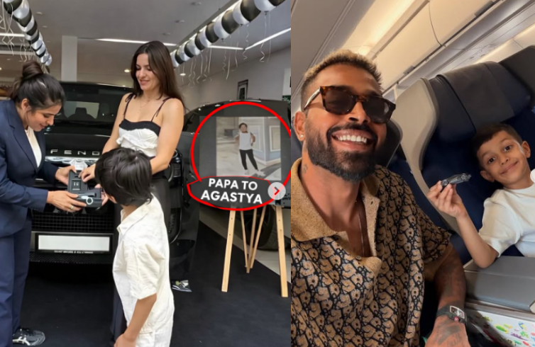 Hardik Pandya, Agastya and Natasa Stankovic